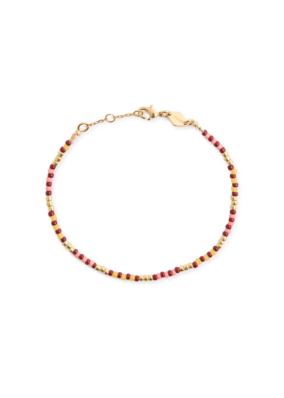 Photo: Anni LU Bundoran 18kt Gold-plated Beaded Bracelet - Red - One Size