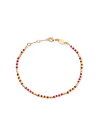 Anni LU Bundoran 18kt Gold-plated Beaded Bracelet - Red - One Size
