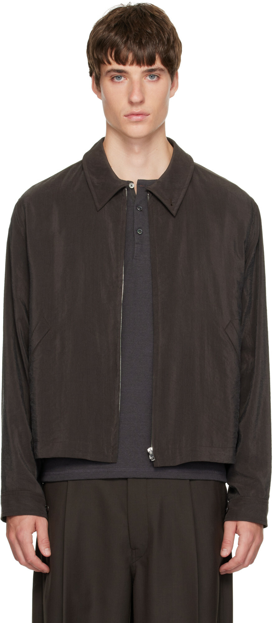 LEMAIRE Black Twisted Sleeve Workwear Jacket Lemaire