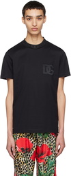 Dolce & Gabbana Black Jacquard Crewneck T-Shirt