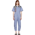 Miu Miu Blue Denim Mechanic Jumpsuit