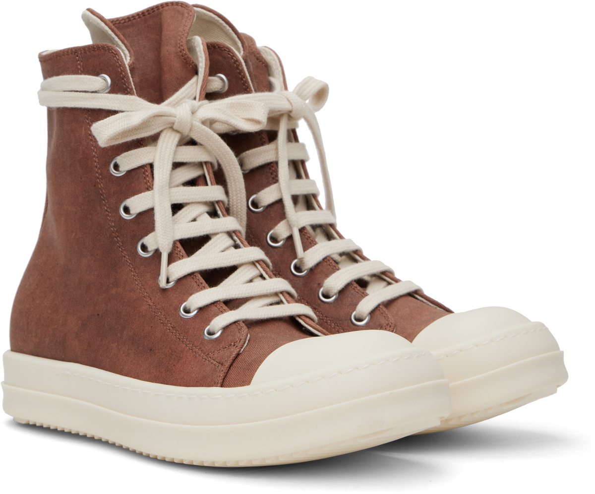 Rick Owens DRKSHDW Brown Porterville Foil Stretch Denim