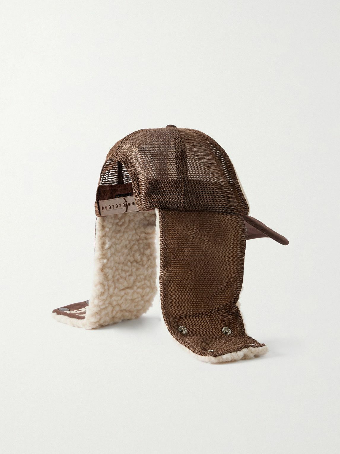 KAPITAL - Denim Repair Service Fleece-Trimmed Printed Canvas and Mesh Trucker Cap