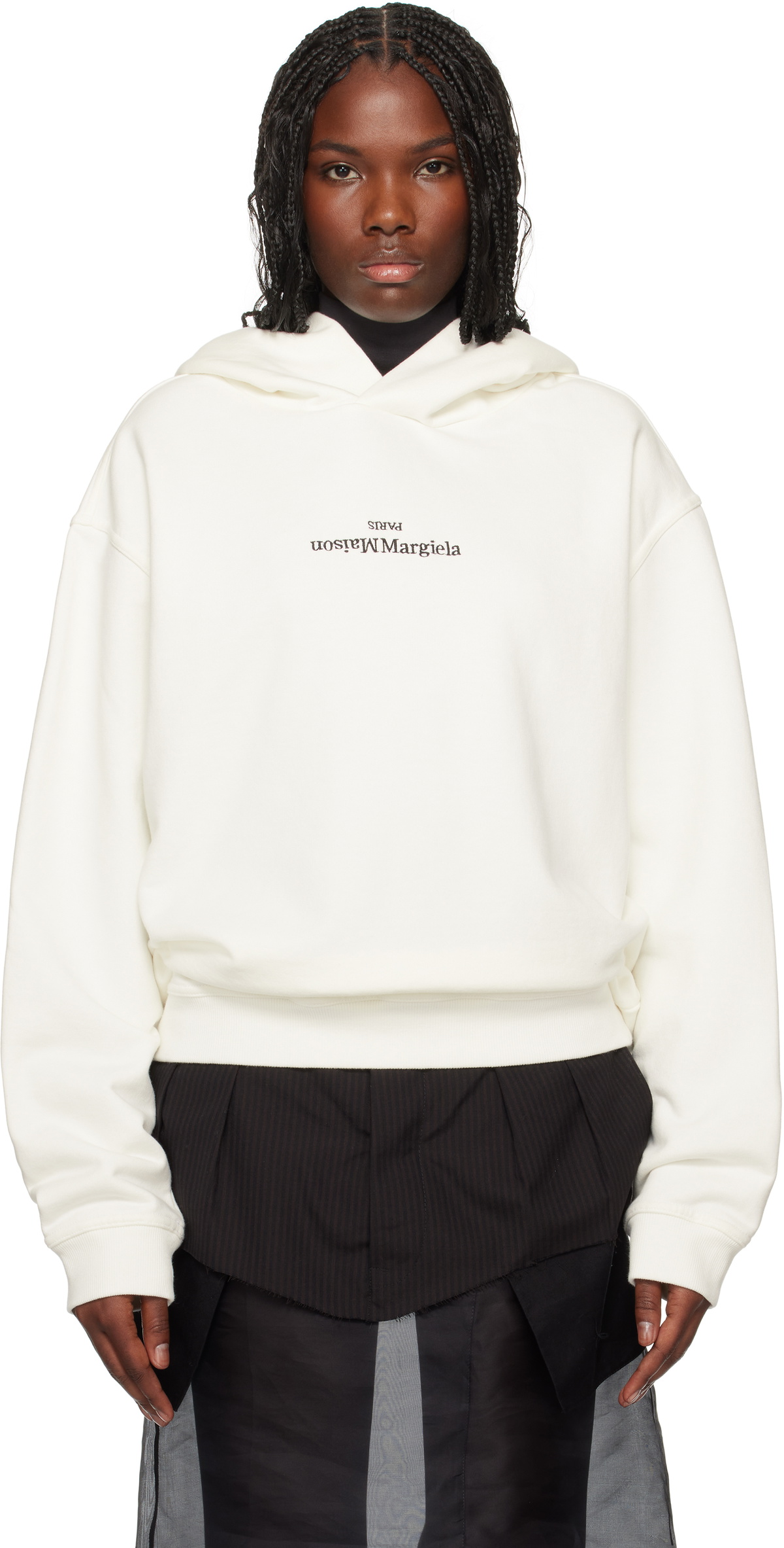 【関税込み】Maison Margiela グレー Stamp Logo フーディ Maison Margiela Grey Embroidered Logo Hoodie Maison Margiela