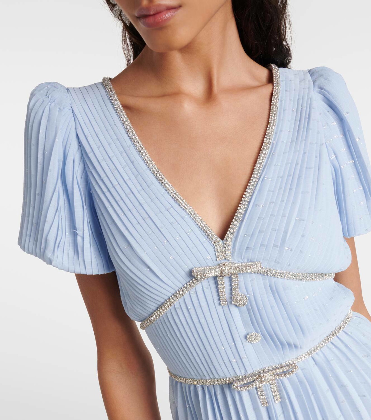 Self-Portrait Crystal-embellished chiffon midi dress Self