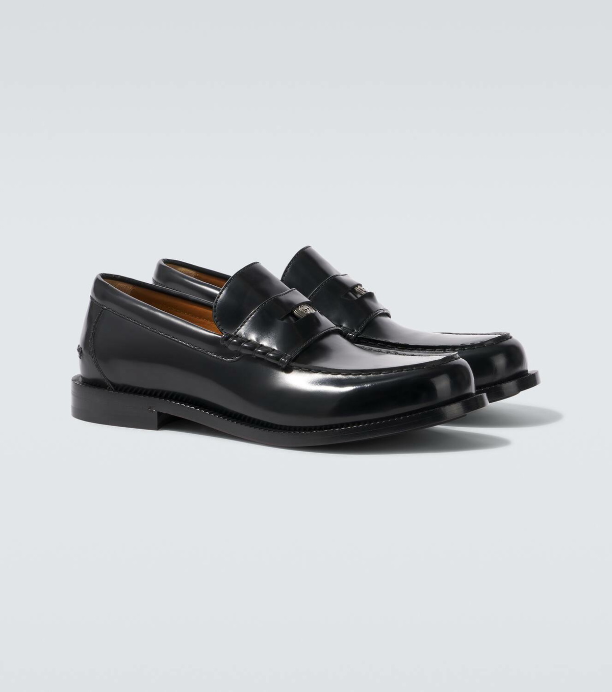 Gucci Black GG-Embossed Leather Penny Loafers Gucci Leather penny loafers Gucci main image 2