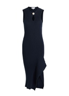 Stella Mccartney Ribbed Cotton Midi Dress Navy
