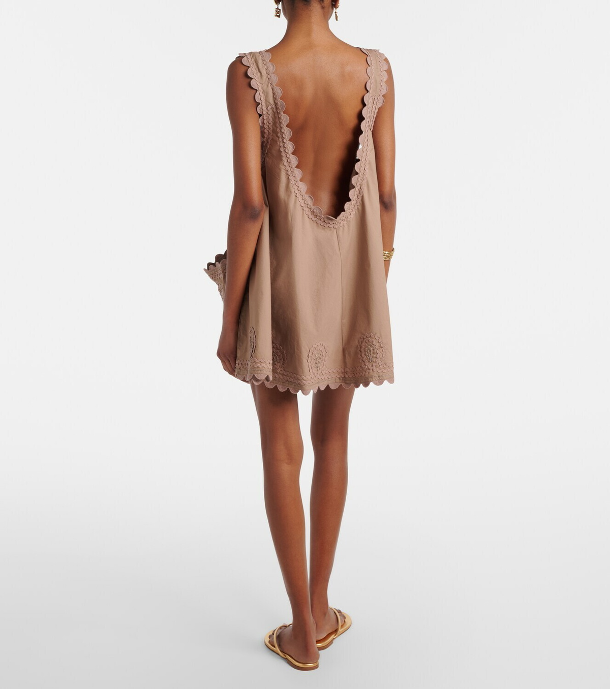Juliet Dunn Embroidered cotton minidress