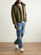Golden Bear - Shearling-Trimmed Padded Wool-Felt Bomber Jacket - Green