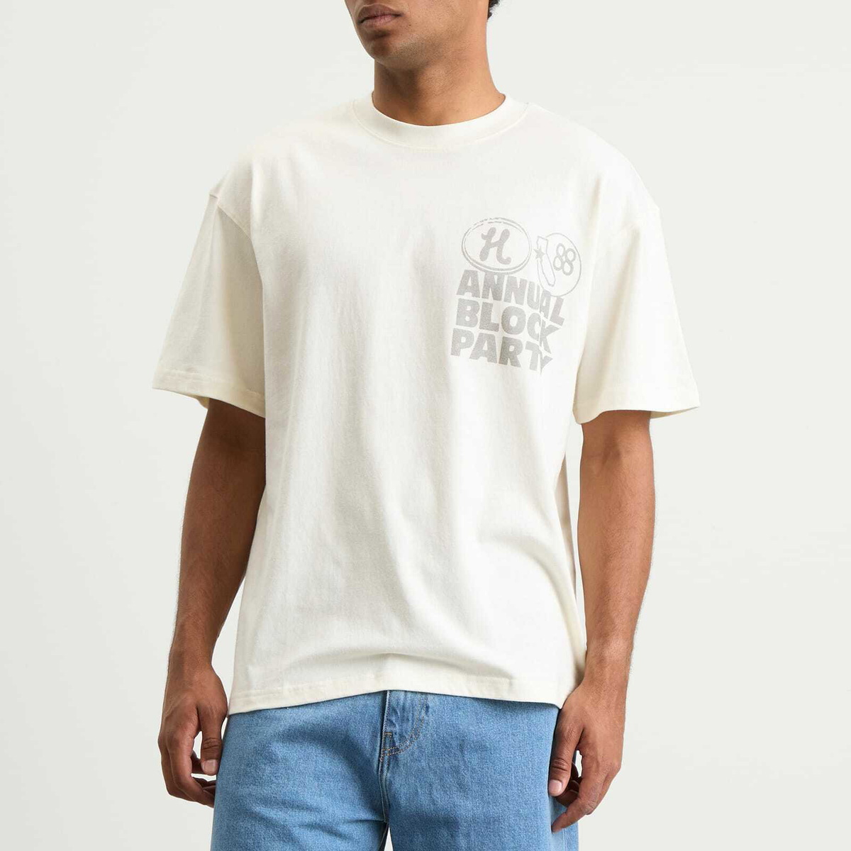 Honor the Gift Men's Annual Block Party T-Shirt in Bone