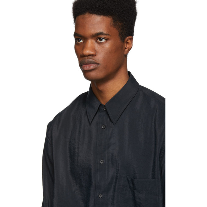 Lemaire Black Midnight Straight Collar Shirt Lemaire