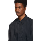 Lemaire Black Midnight Straight Collar Shirt