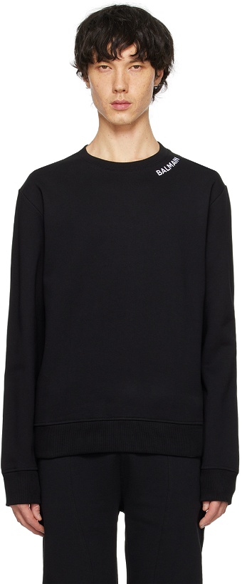 Photo: Balmain Black Embroidered Sweatshirt