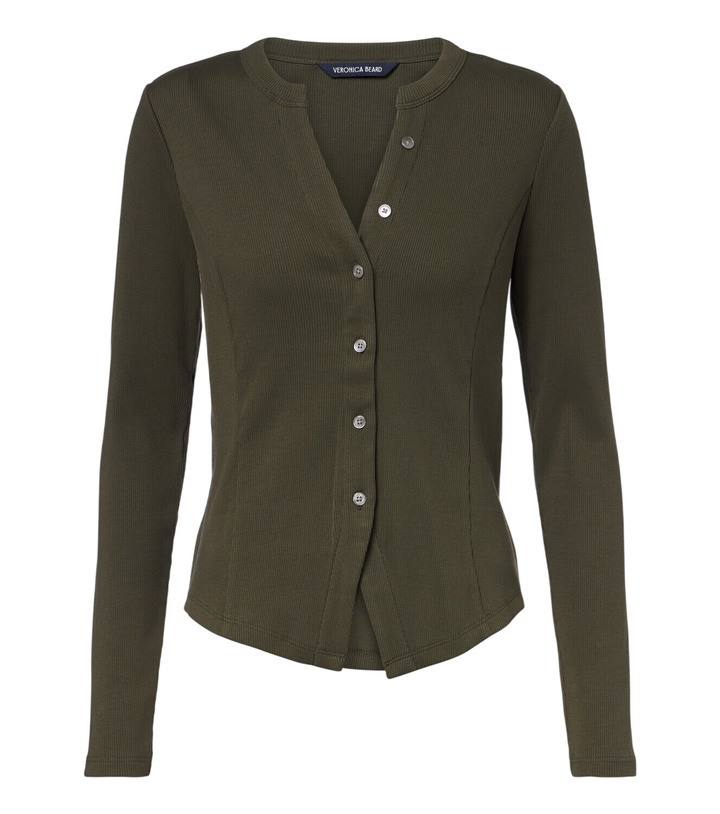 Photo: Veronica Beard Cordis ribbed-knit cotton-blend cardigan