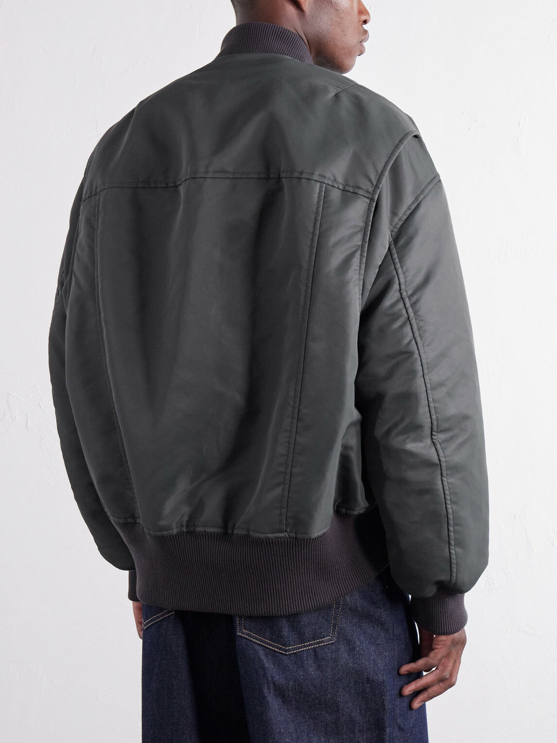 JW Anderson - Rib-Trimmed Shell Bomber Jacket - Gray
