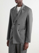 Stòffa - Double-Breasted Wool-Twill Suit Jacket - Gray