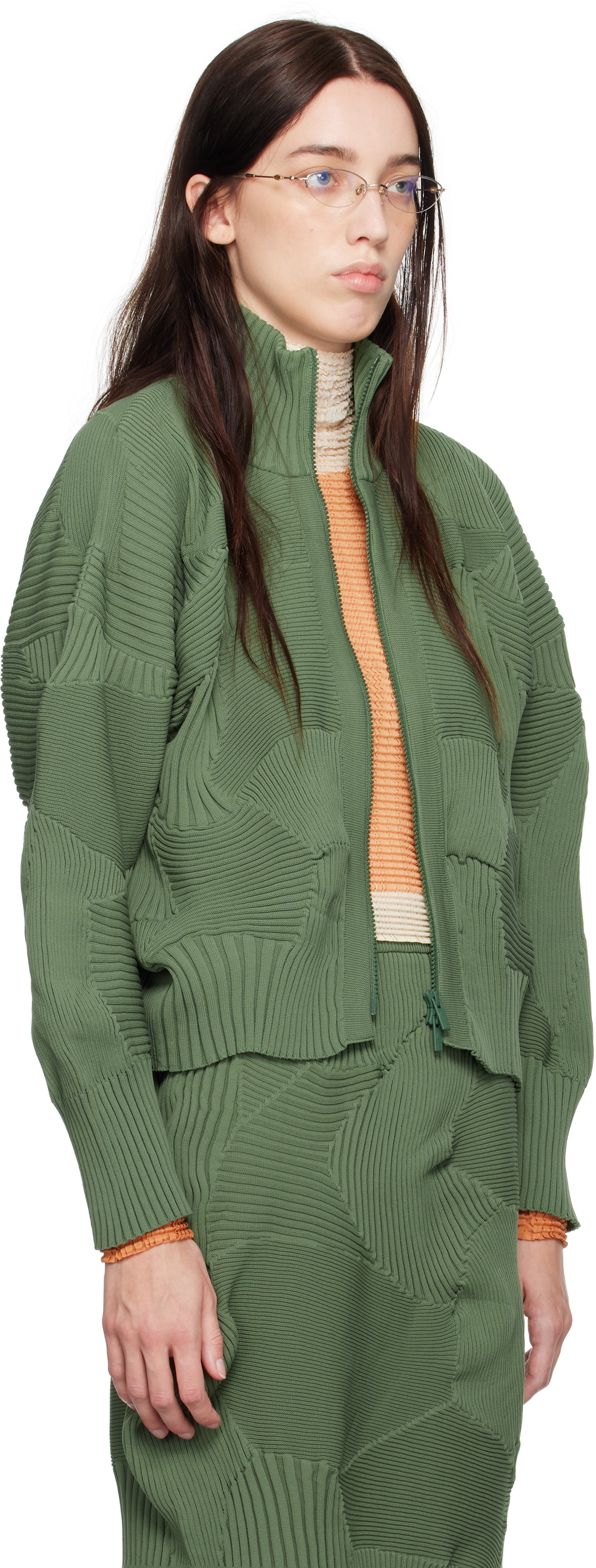 ISSEY MIYAKE Green Kone Kone Jacket