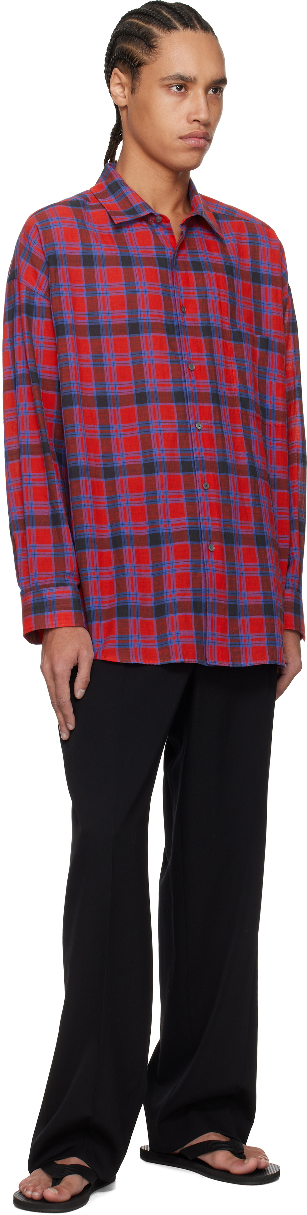 The Row Red & Blue Lancaster Shirt