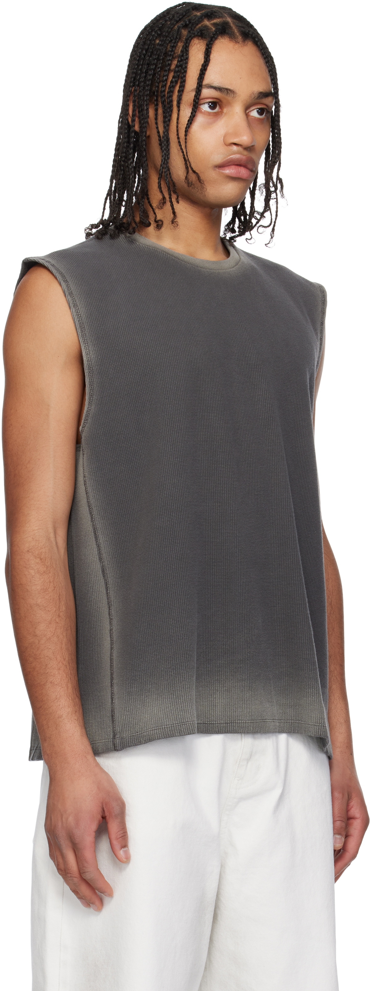 COOR Gray Faded-Wash Crewneck Tank Top