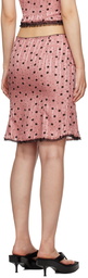 GUIZIO Pink Floral Midi Skirt