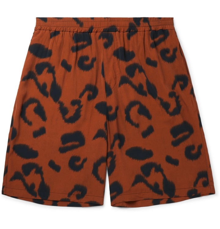 Photo: Stella McCartney - Leopard-Print Voile Drawstring Shorts - Brown