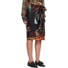 Dries Van Noten Multicolor Wrap Scarf Midi Skirt
