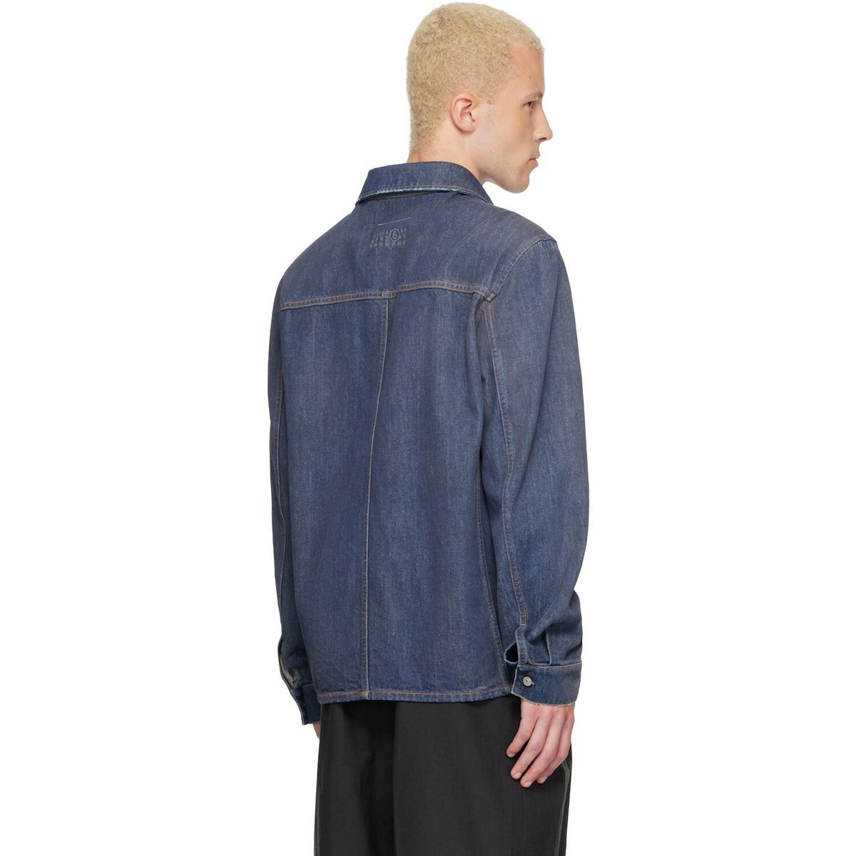 MM6 Maison Margiela Blue Long-Sleeved Denim Shirt