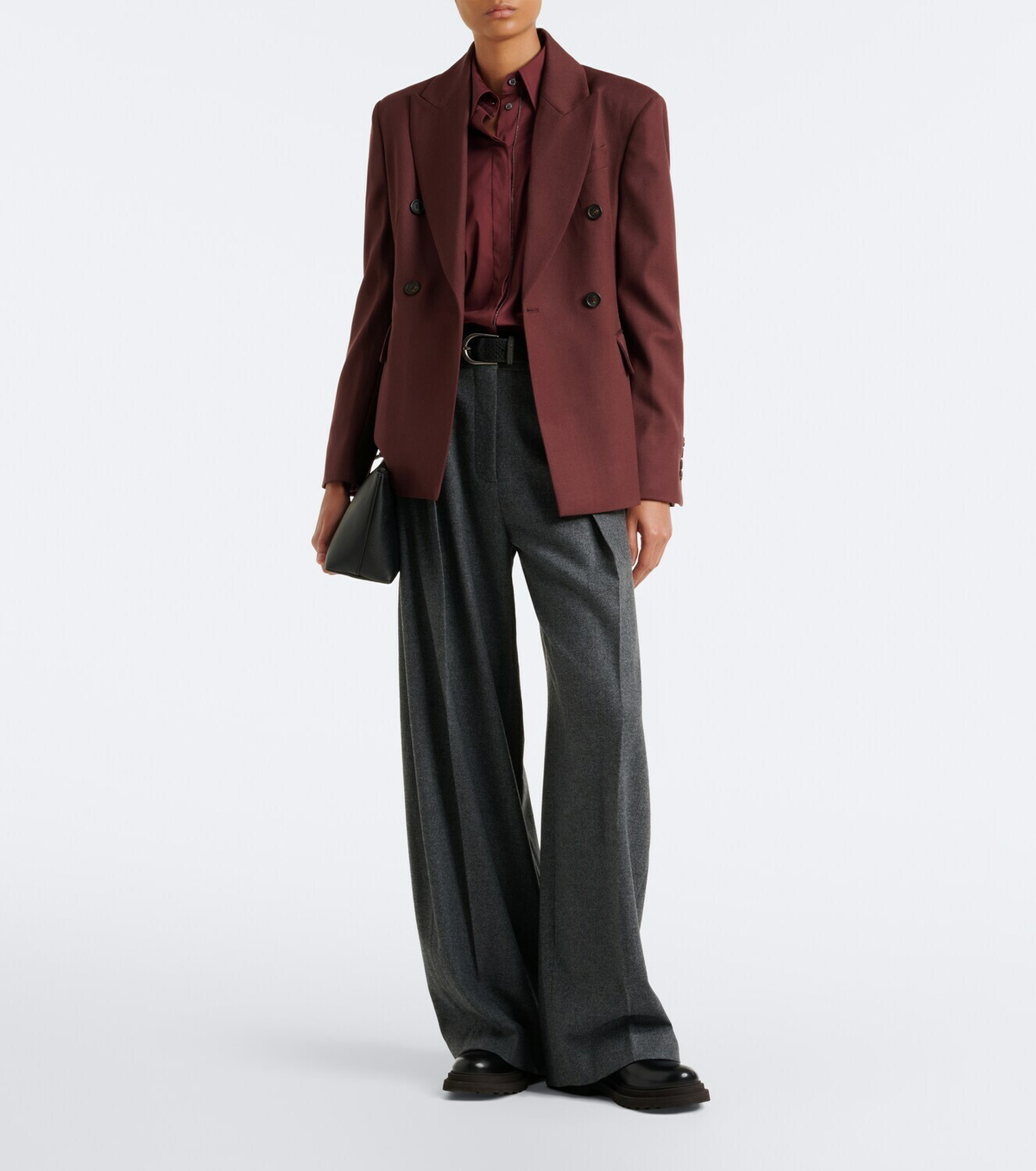 Brunello Cucinelli Pleated wool and cashmere wide-leg pants