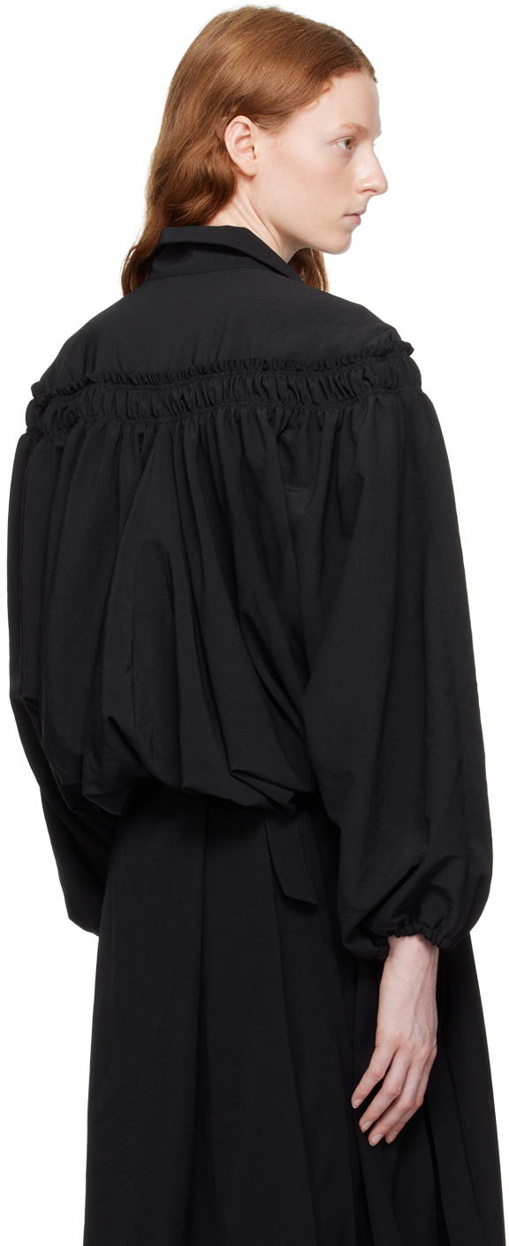 Y's Black Gathered Jacket