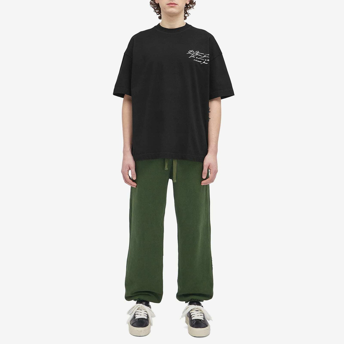 Cole Buxton Men's Distressed Sweat Pants in Washed Forest Green