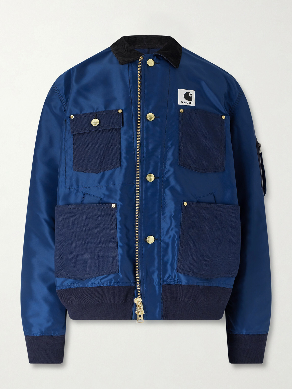 Sacai - Carhart WIP Padded Shell and Cotton-Twill Bomber Jacket - Blue