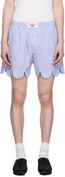 Charles Jeffrey LOVERBOY Blue Scalloped Boxer Shorts
