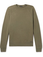 TOM FORD - Garment-Dyed Cotton-Jersey Sweatshirt - Brown
