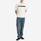 Jil Sander+ Men's Regular Fit Five Pocket Selvedge Cut Jeans in Blue