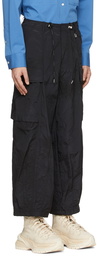 Wooyoungmi Black Nylon Oversized Cargo Pants