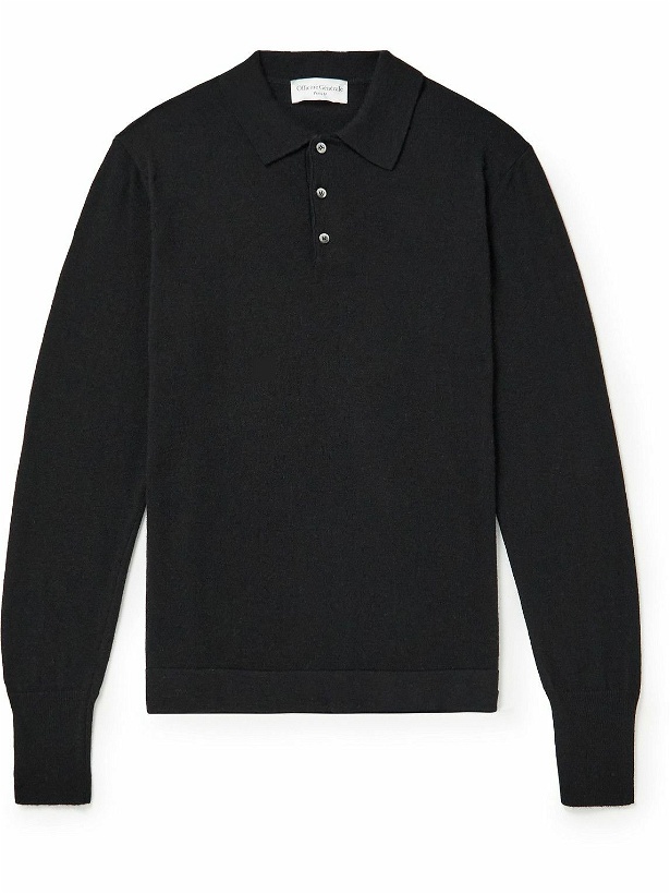 Photo: Officine Générale - Brutus Knitted Polo Shirt - Black