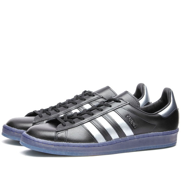 Photo: Adidas Men's Campus 80s Sneakers in Core Black/Dash Grey