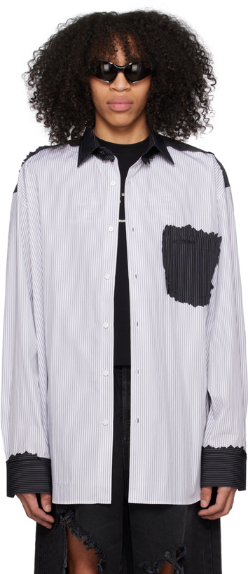 Photo: VETEMENTS White & Black Striped Shirt