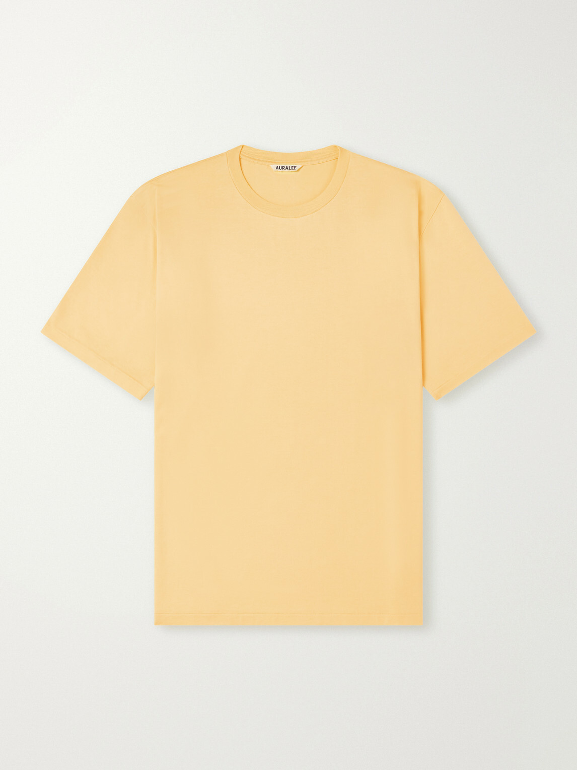 Auralee - Luster Cotton-Jersey T-Shirt - Yellow