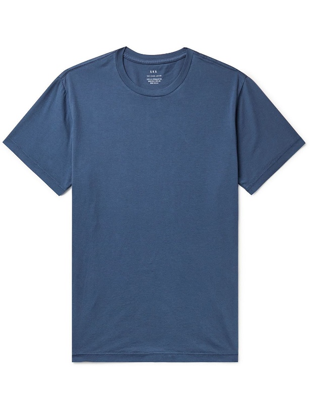 Photo: Save Khaki United - Garment-Dyed Supima Cotton-Jersey T-Shirt - Blue