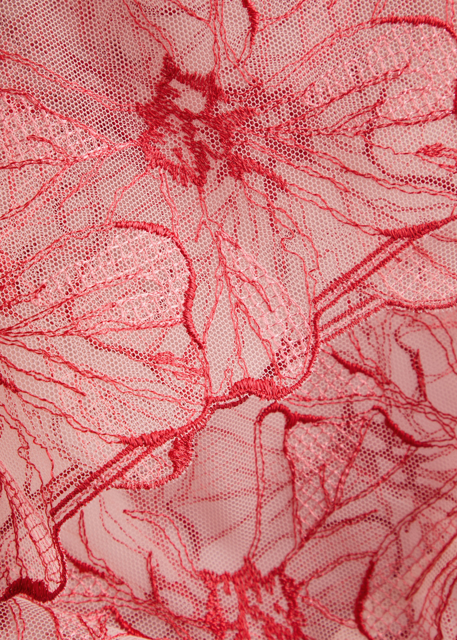 Fleur OF England Rosa Embroidered Tulle Chemise Pink