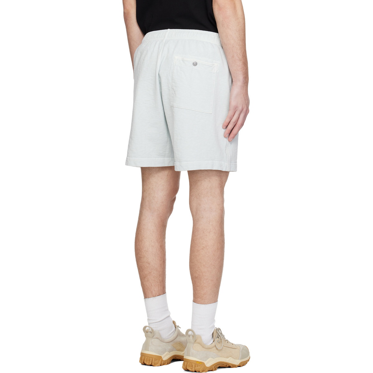 Stone Island Blue 6200014 Malfilé Fleece Old Effect Shorts