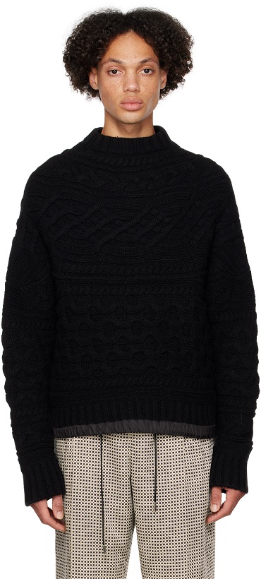 Photo: sacai Black Horizontal Sweater