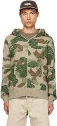 BAPE Beige & Green 'WGM' Layered Line Camo Shark Hoodie