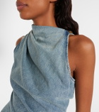 McQueen Draped denim minidress