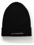 And Wander - Logo-Embroidered Ribbed Shetland Wool Beanie