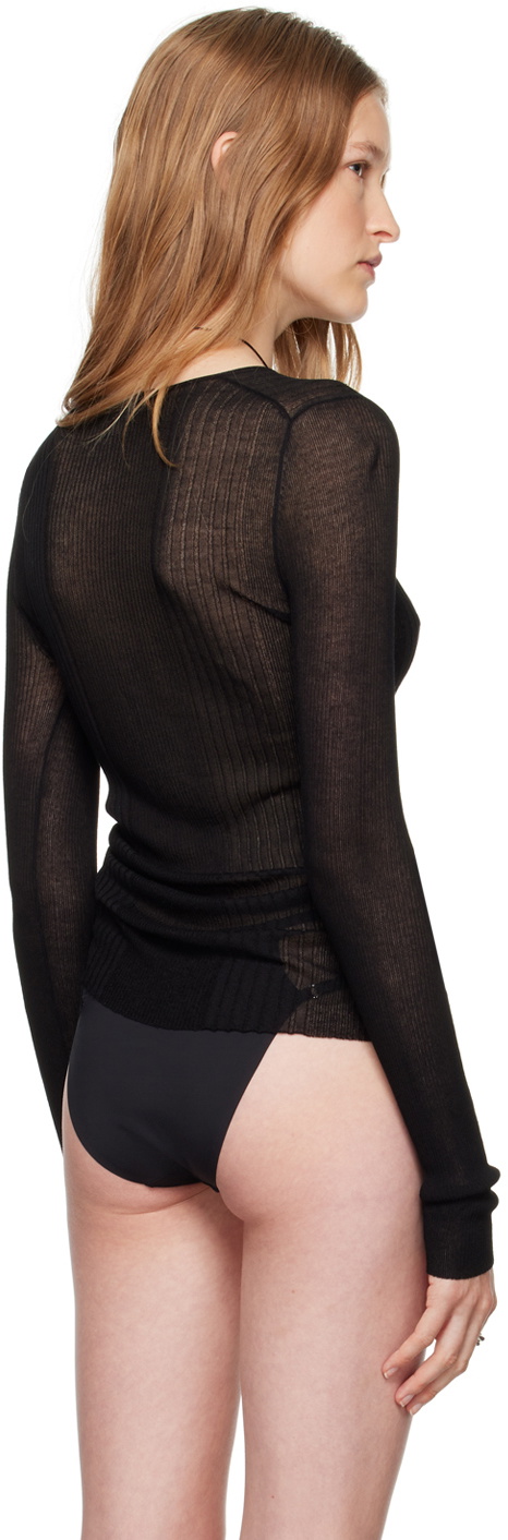 Tシャツ・カットソー Nensi Dojaka Black stretch viscose top (NDSS23TOP040 BLACK) Nensi Dojaka asymmetric-neck Top | Black | FARFETCH