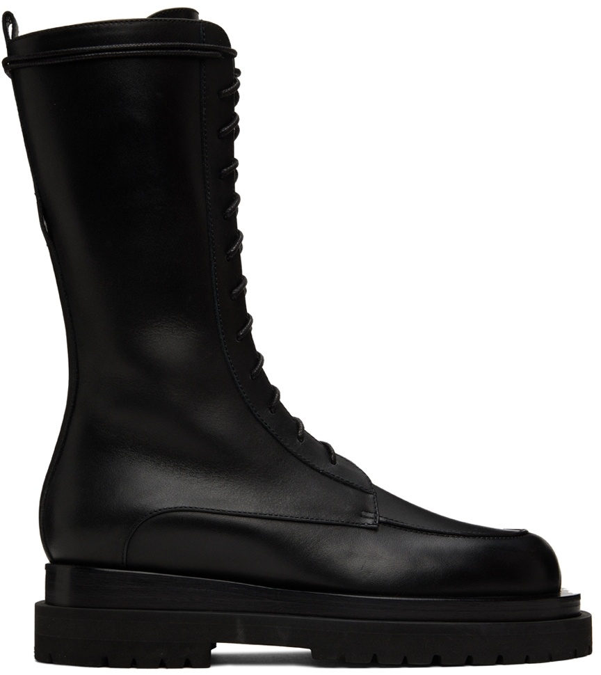 Magda Butrym Black Leather Combat Boots Magda Butrym