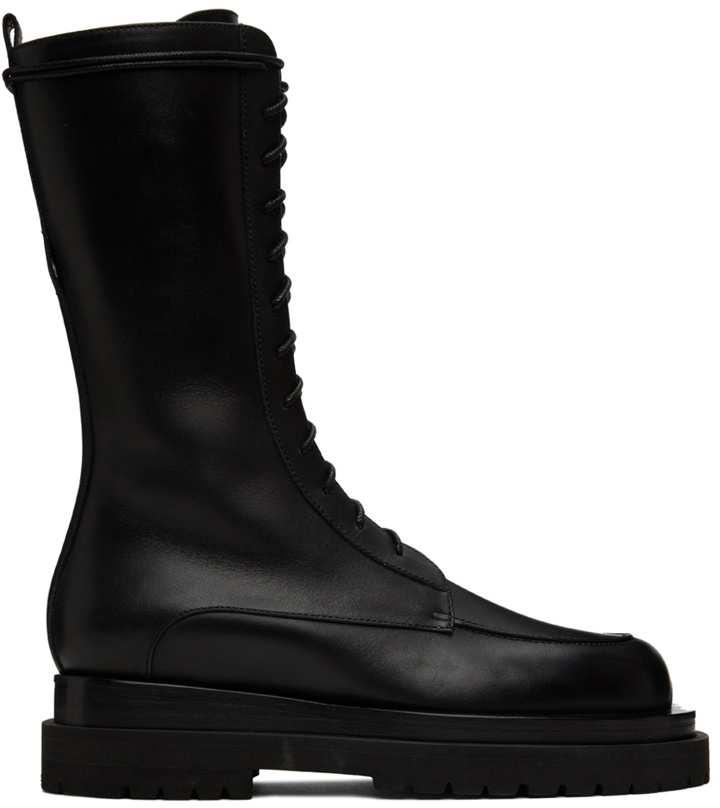 Photo: Magda Butrym Black Leather Combat Boots