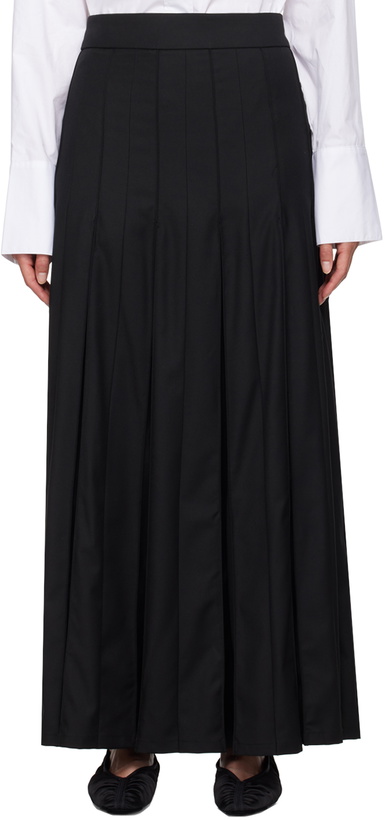 Photo: REMAIN Birger Christensen Black Pleated Suiting Maxi Skirt